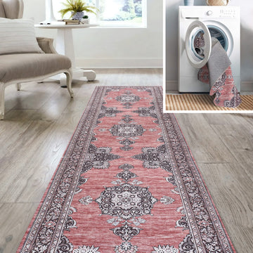 Bausch Bohemian Distressed Chenille Machine-washable Area Rug